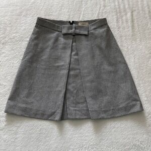 LOFT Petite‎ Black White Houndstooth Bow Detail A-Line Skirt Size 10P Lined